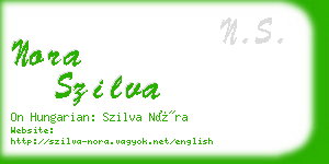 nora szilva business card